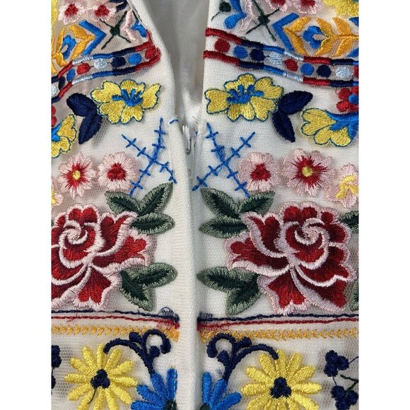 For You DRESS Size XXL White Blue EMBROIDERED 2 Piece Skirt Crop Top Pageant NWT - Picture 16 of 16
